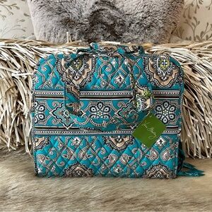 New VERA BRADLEY Totally Turq 1010 Iconic Grand Hanging Organizer Toiletries Y2K